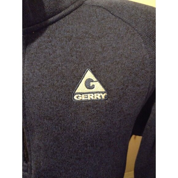 Men's Gerry 1/4 Zip Pullover Sweater Size Medium M Navy Blue Polyester - Picture 3 of 11